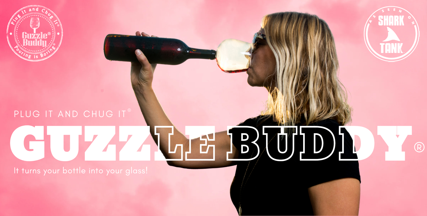 Wine glass online attached to bottle