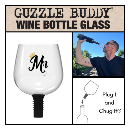 Guzzle Buddy® "Mr." Wine Bottle Glass - Borosilicate Glass