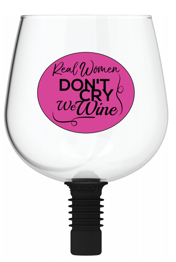 Guzzle Buddy® 2GO Unbreakable - Tritan Plastic Wine Bottle Glass "Real Women"