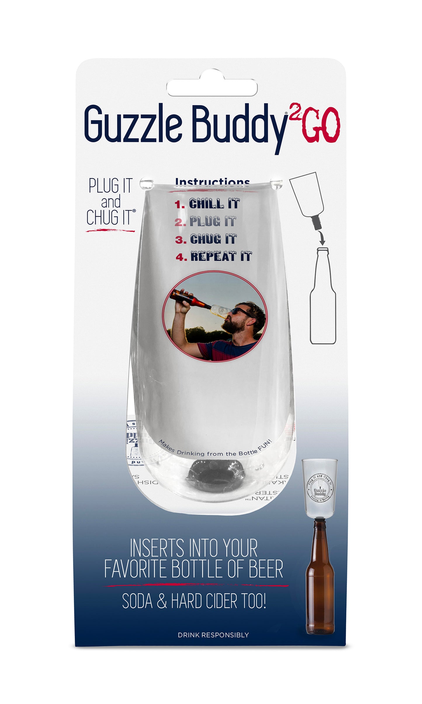 Guzzle Buddy® 2GO Unbreakable - Tritan Plastic Beer Bottle Glass