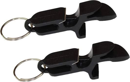 2- Pack Shotgun Keychain Beer Tool - Black Nylon Plastic