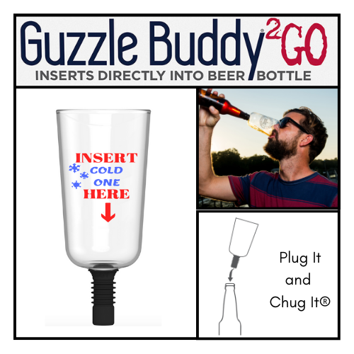 Guzzle Buddy 2GO Unbreakable - Tritan Plastic Beer Bottle Glass "Insert Cold One Here"