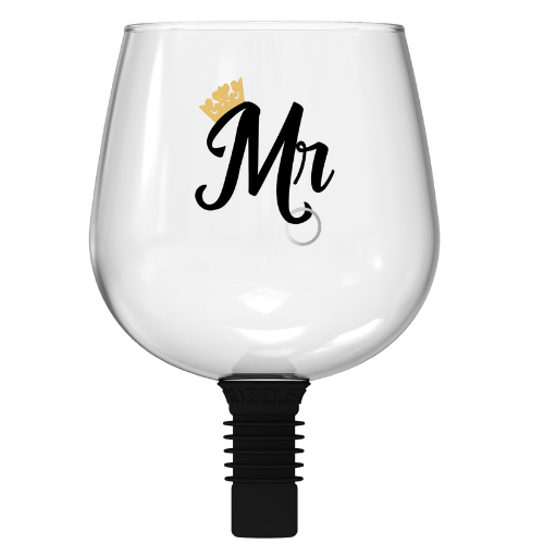 Guzzle Buddy®  "Mr." Wine Bottle Glass - Borosilicate Glass