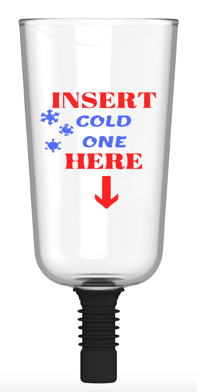 Guzzle Buddy 2GO Unbreakable - Tritan Plastic Beer Bottle Glass "Insert Cold One Here"